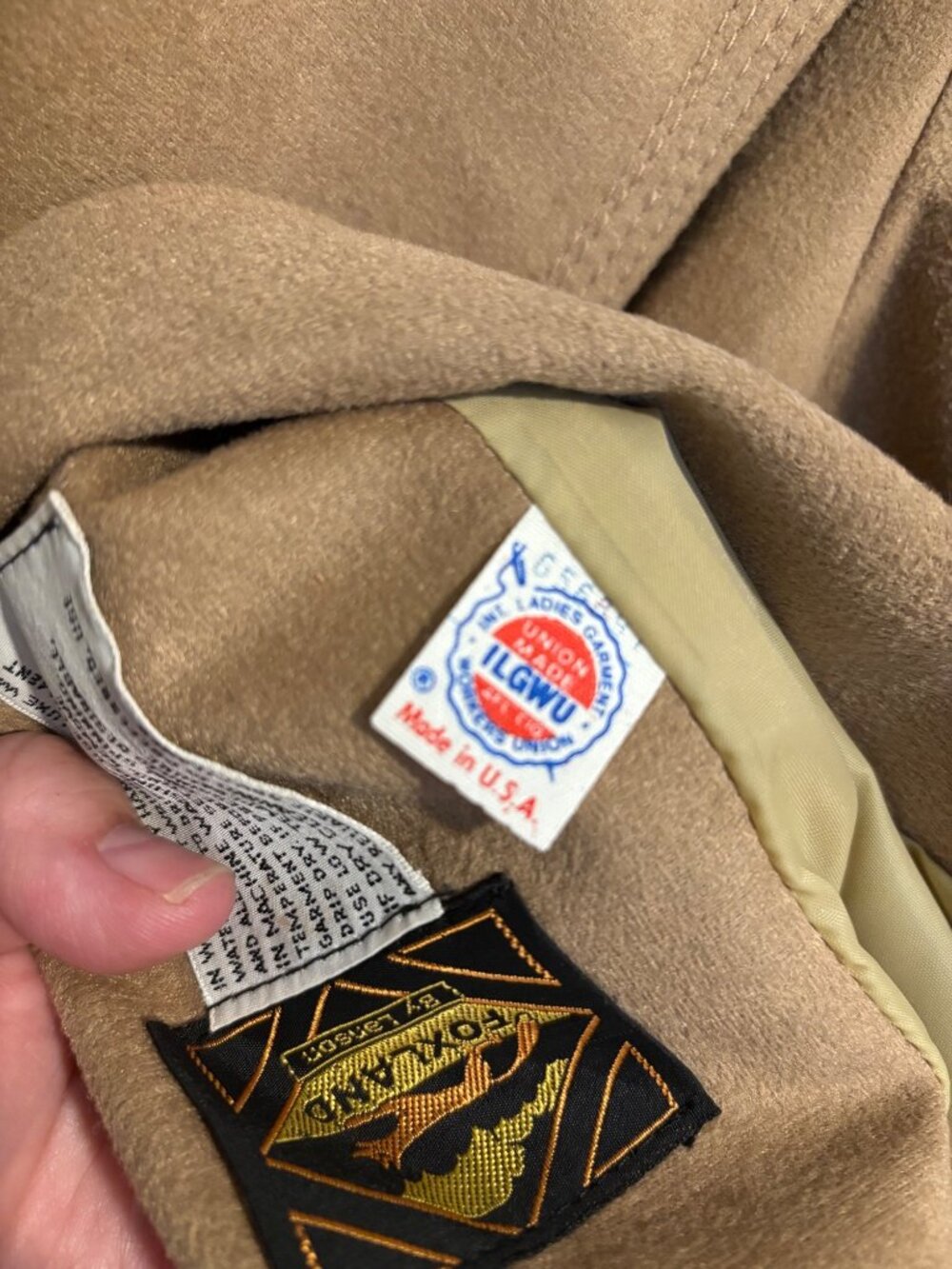 Foxland By Lanson Tan Wrap Trench Coat Belted Made In USA Union Label Vintage M - Picture 8 of 13